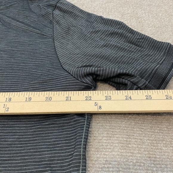 Tommy Bahama Polo Shirt Mens Large Black Gray Supima Marlin Logo Rugby Golfer - Picture 12 of 14